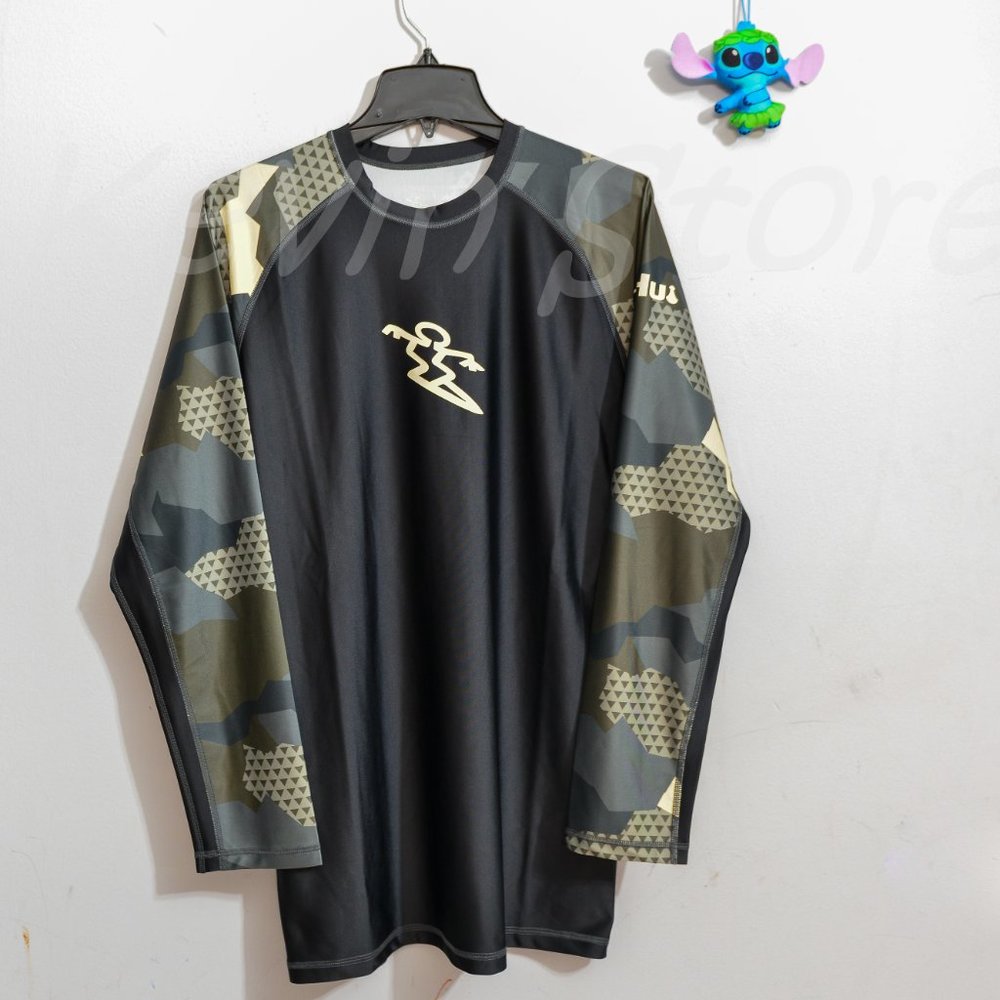 BLack Da Hui Mens Long Sleeve Rash‎ Guard